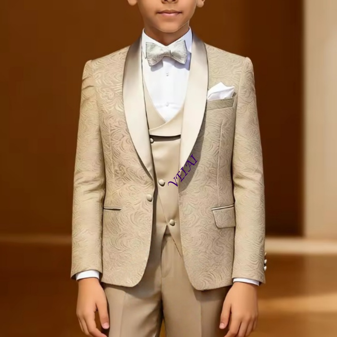 Mens Formal - Boys' 3-Piece Formal Jacquard Suit –