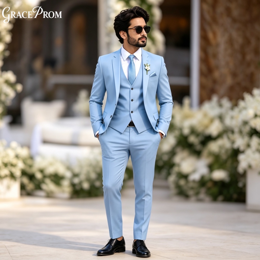 Elegant Light Sky Blue 3PCS Me - Men'S Formal Evening Wear recension och pris