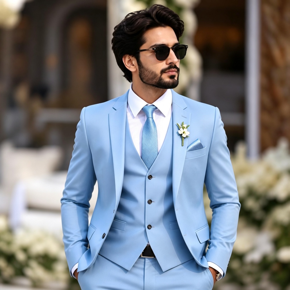 Elegant Light Sky Blue 3PCS Me - Men'S Formal Evening Wear recension och pris
