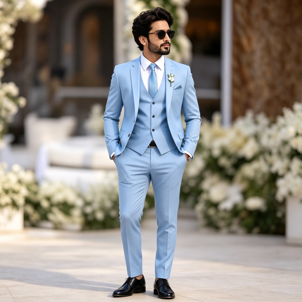 Elegant Light Sky Blue 3PCS Me - Men'S Formal Evening Wear recension och pris