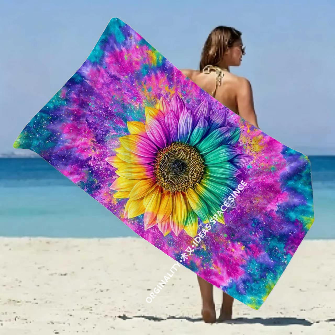 Tie Dye Rainbow Sunflower Beac - Windsor Knot Tie recension och pris