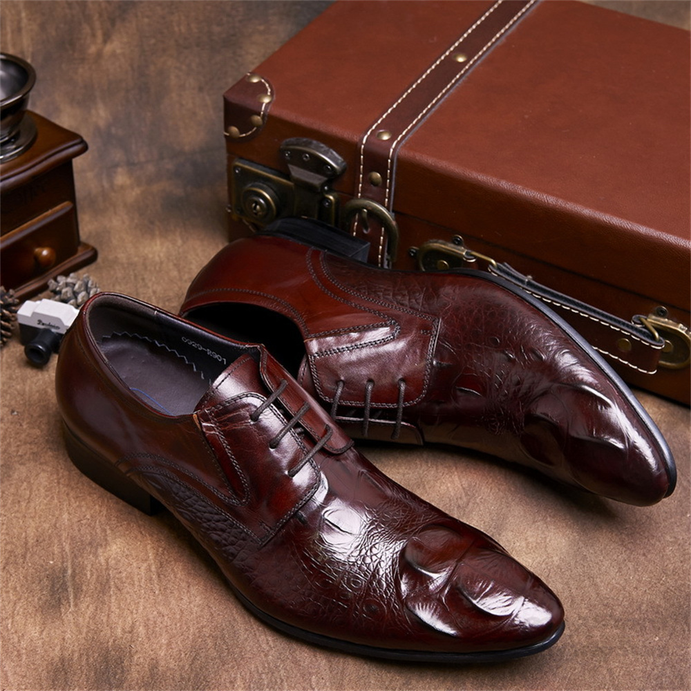 Cowhide Embossed Crocodile Pat - Men'S Formal Style recension och pris