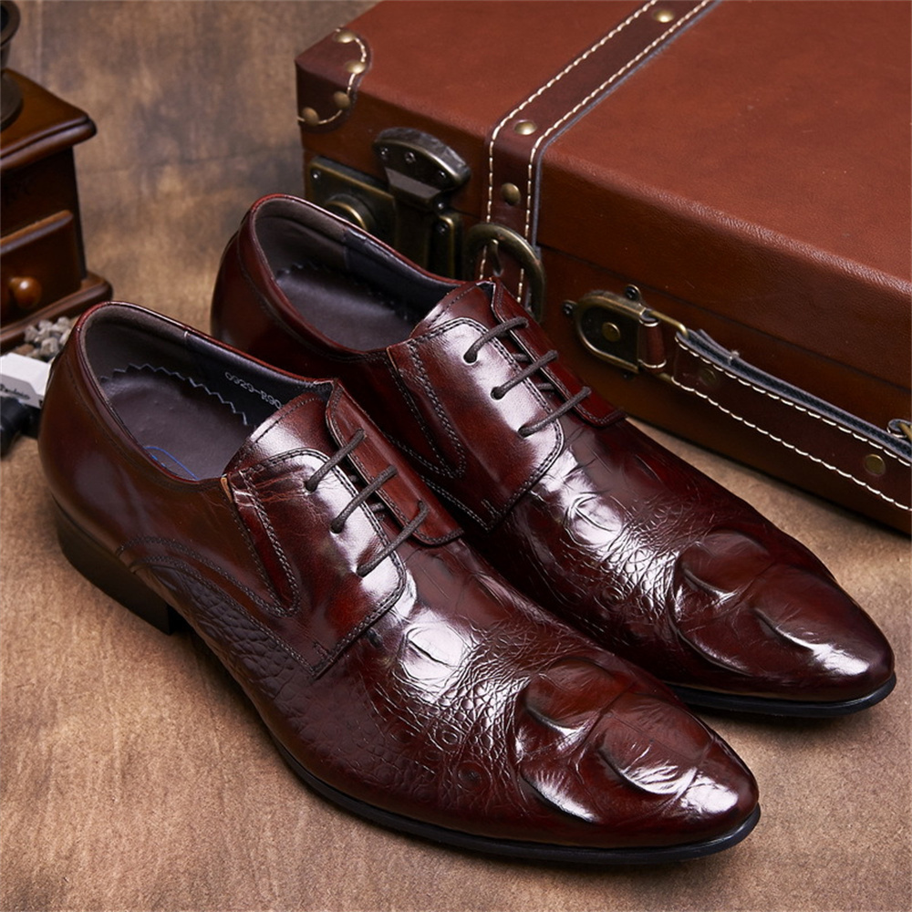 Cowhide Embossed Crocodile Pat - Men'S Formal Style recension och pris