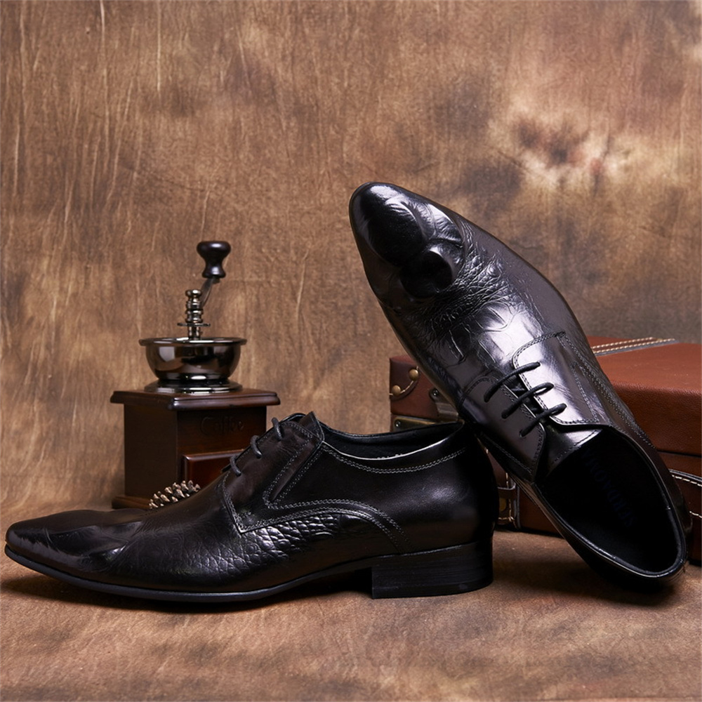 Cowhide Embossed Crocodile Pat - Men'S Formal Style recension och pris