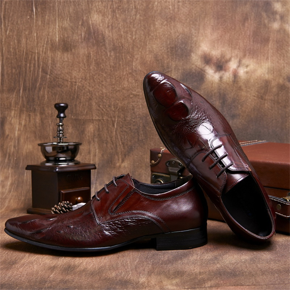 Cowhide Embossed Crocodile Pat - Men'S Formal Style recension och pris