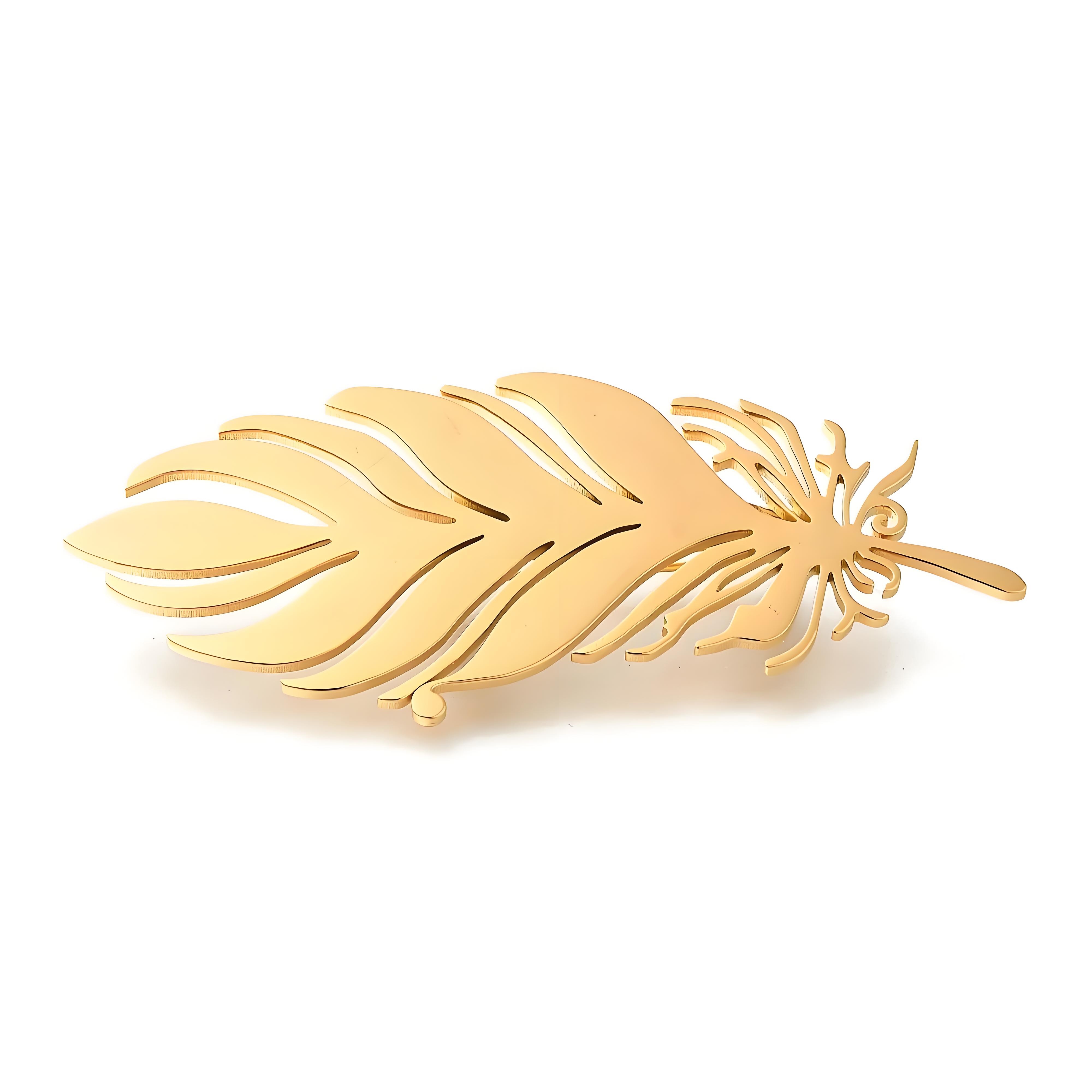 Gold - Plated Feather Brooch,  - Tuxedo Lapel Pin recension och pris